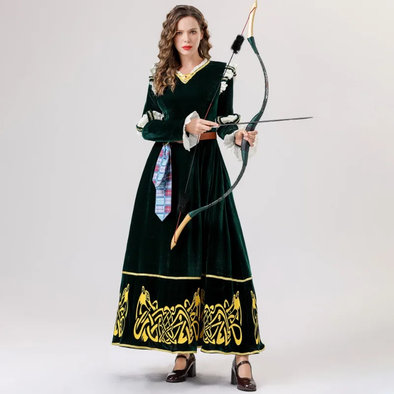 Anime Cosplay Red Hair - Brave Cartoon Princess Merida Costume for