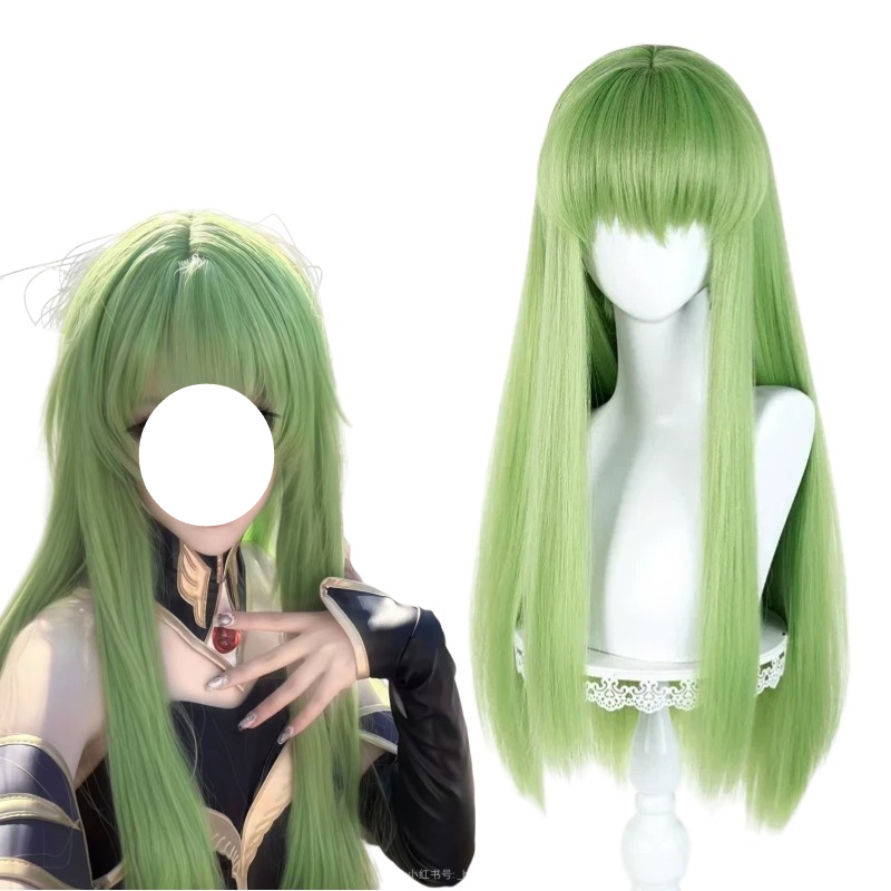 Anime Cosplay Mujer - Anime CC Cosplay Green Wig Long