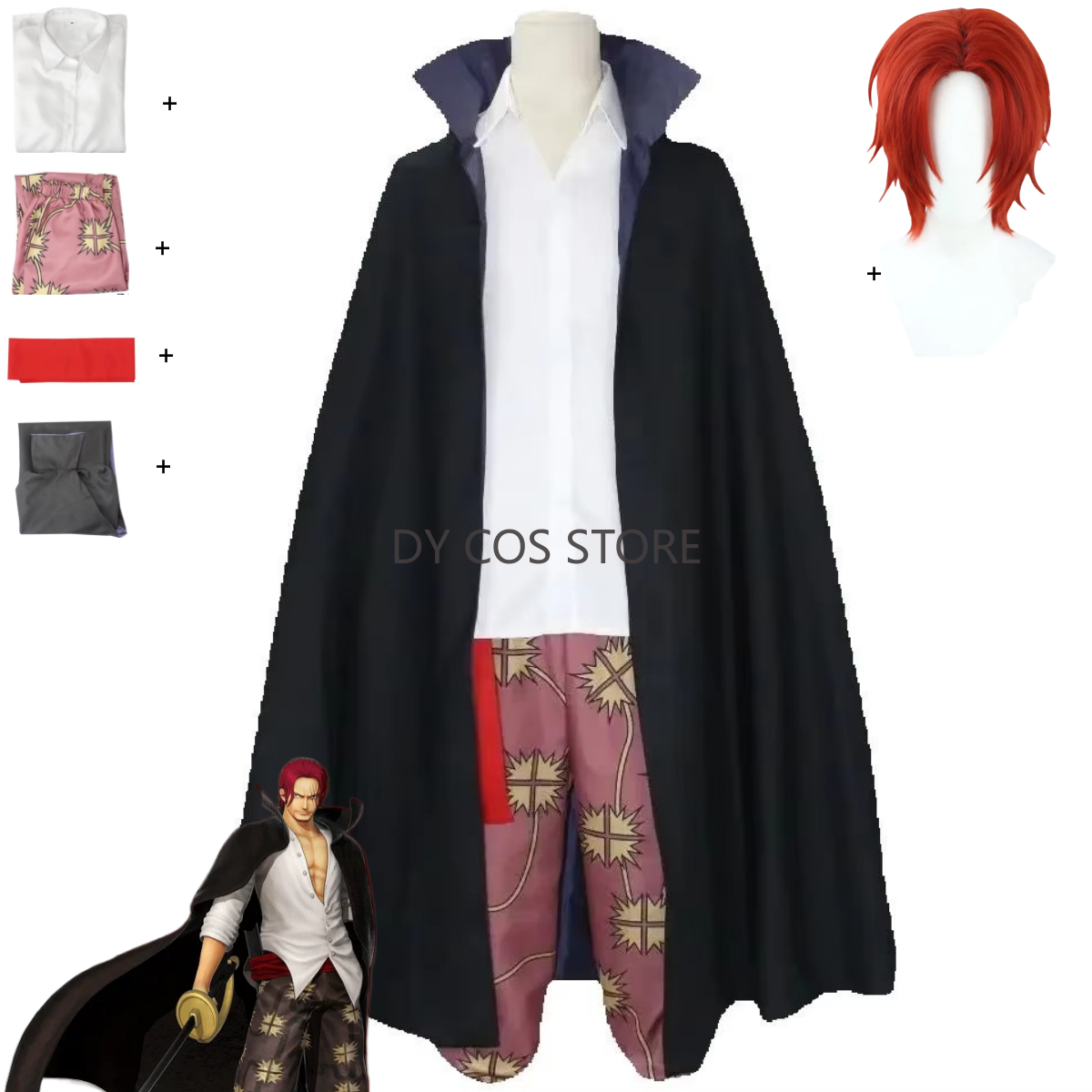 Anime Cosplay Red Hair - Anime Red Hair Shanks Cosplay Costume