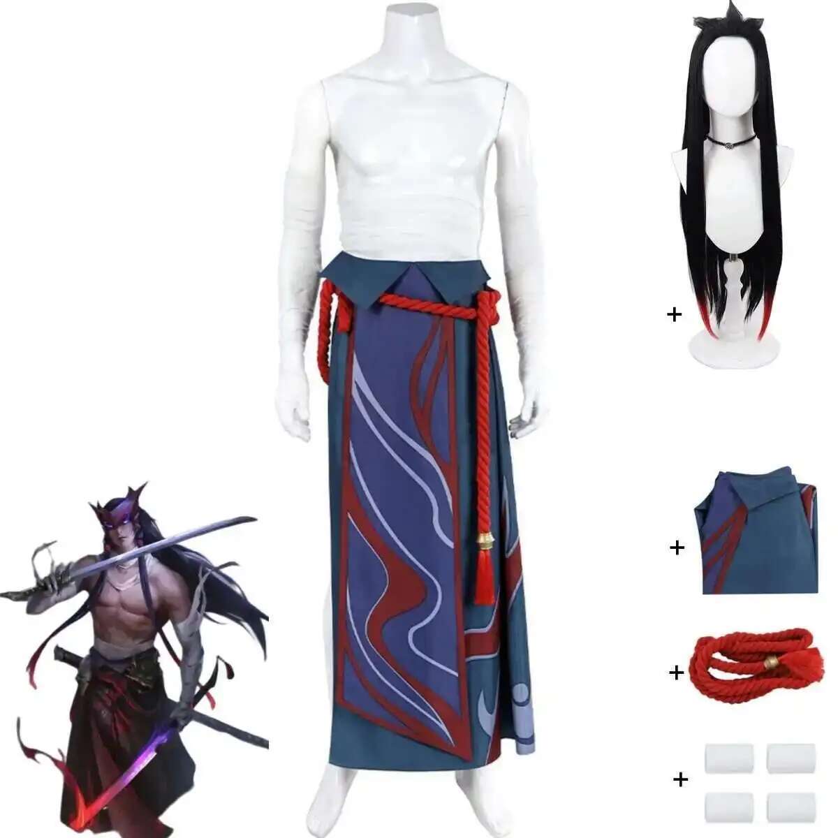 Game LOL Unforgotten Yone Cosp – Anime Cosplay Mujer Bewertung und Preis