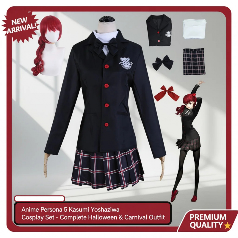 ▶❤Persona 5 Kasumi Yoshizawa C – Anime Cosplay Red Hair Bewertung und Preis