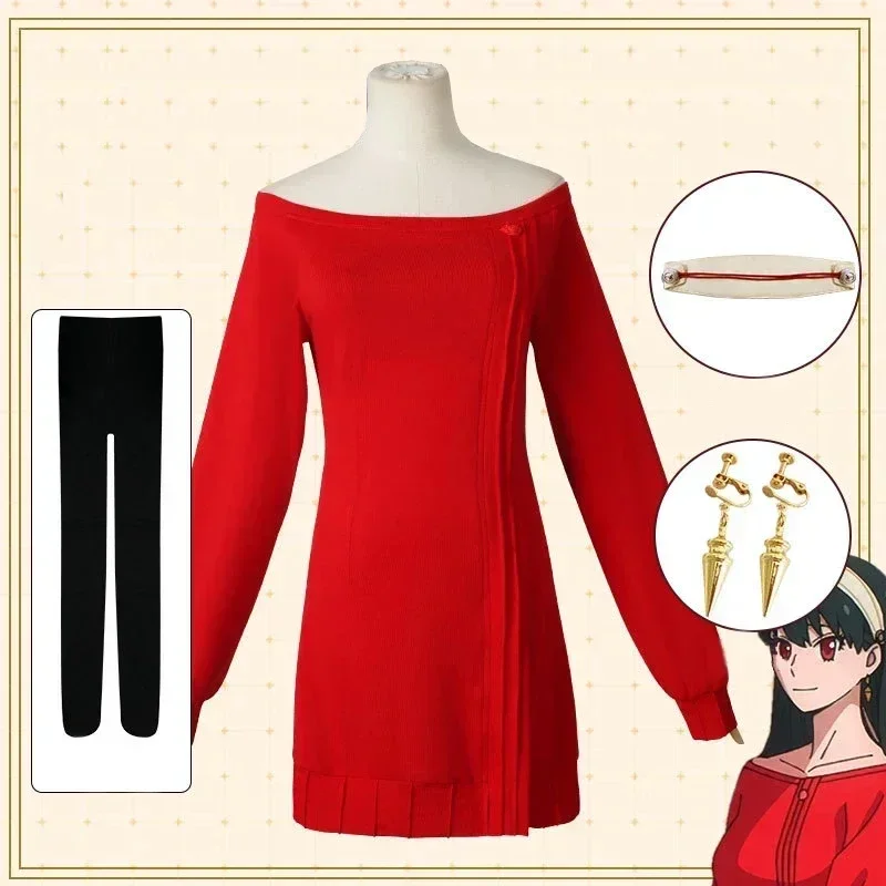 Yor Forger Cosplay Long Red Kn – Anime Cosplay Yor Forger Bewertung und Preis
