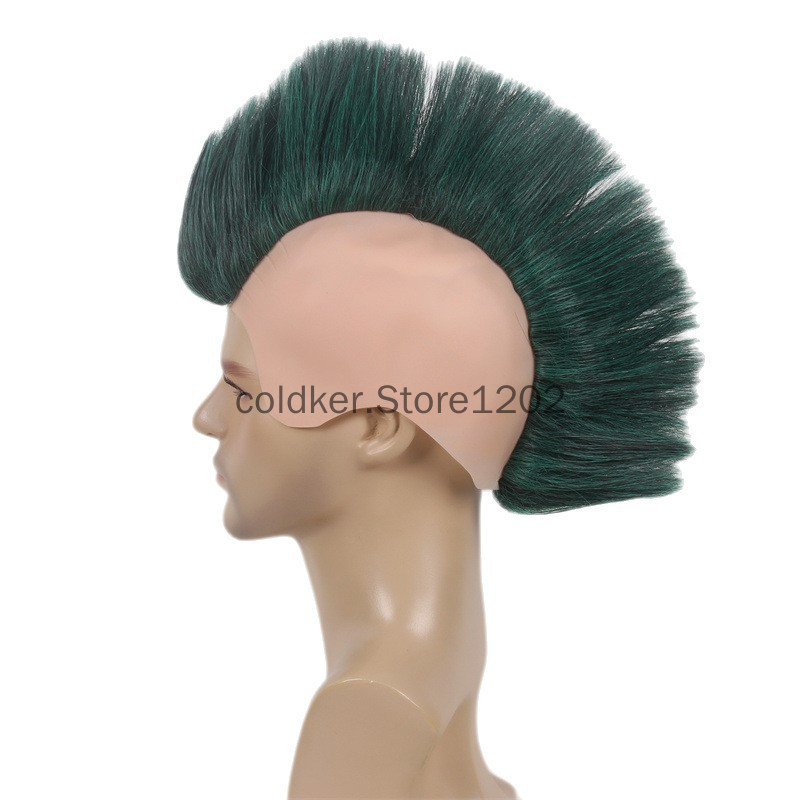 Men's Punk Mohawk Spiky Wig Re – Anime Cosplay Red Hair Bewertung und Preis