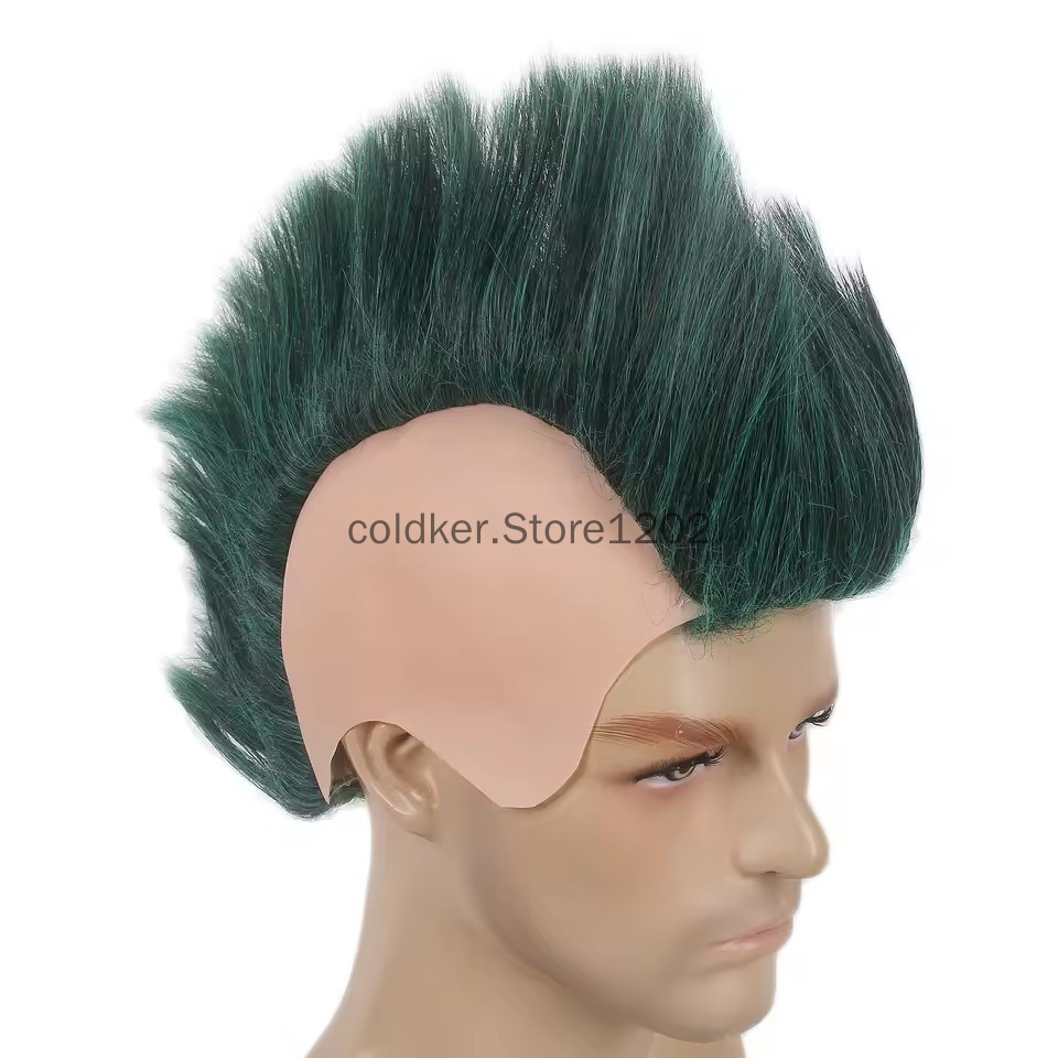Men's Punk Mohawk Spiky Wig Re – Anime Cosplay Red Hair Bewertung und Preis